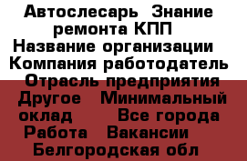 Автослесарь. Знание ремонта КПП › Название организации ­ Компания-работодатель › Отрасль предприятия ­ Другое › Минимальный оклад ­ 1 - Все города Работа » Вакансии   . Белгородская обл.